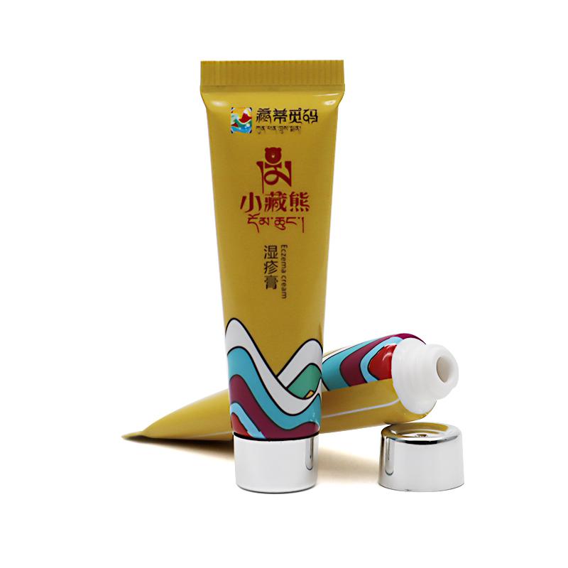 16 diameter, light yellow small Tibetan bear aluminum plastic tube 5ml, electroplating screw cap