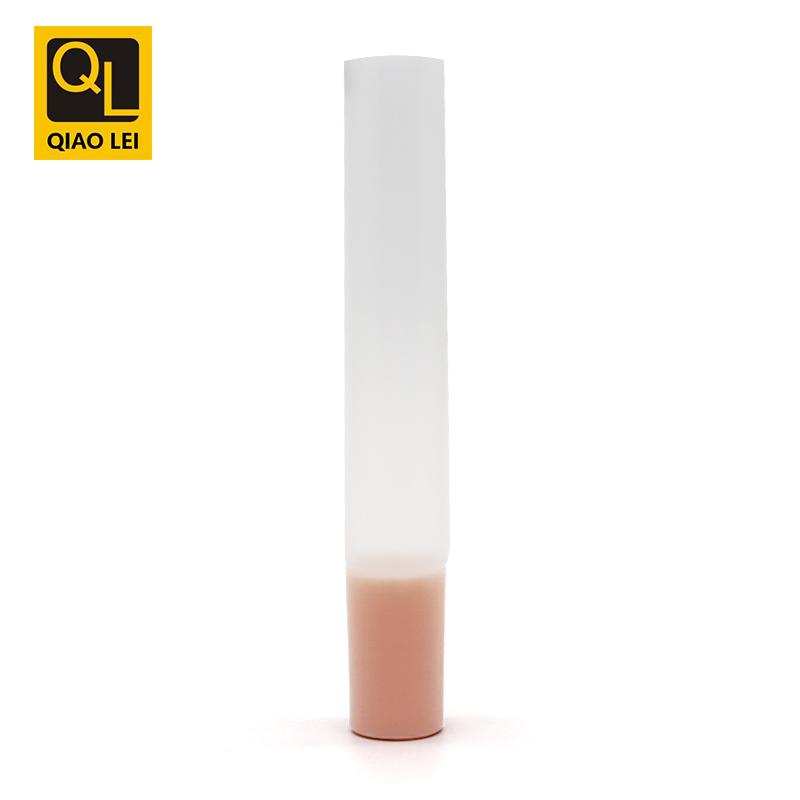 16 tube diameter, clear pink, straight edge cap