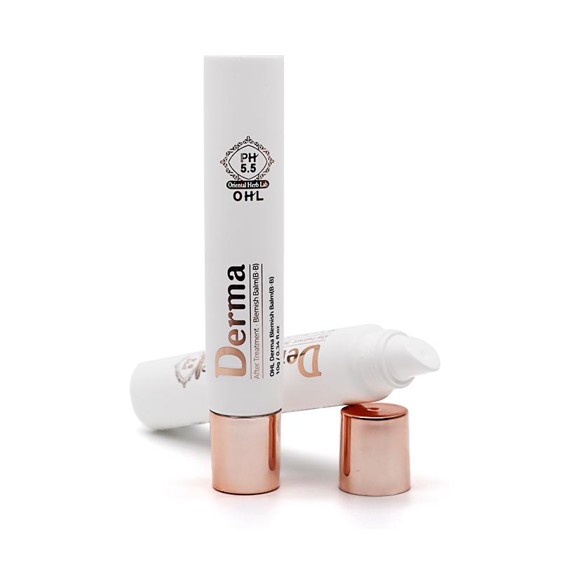 19 tube diameter, white 10ml lipstick tube, bronzed screen printing, electroplated straight edge cover