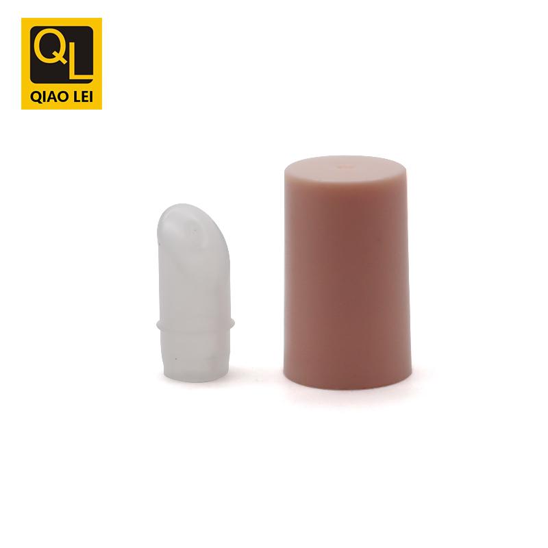 16 tube diameter, clear pink, straight edge cap