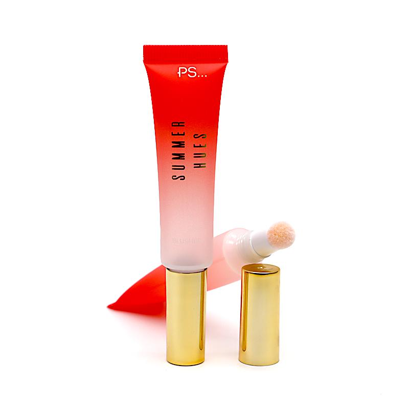 19 tube diameter, gradient pink lip gloss tube 10ml, gold straight edge cap