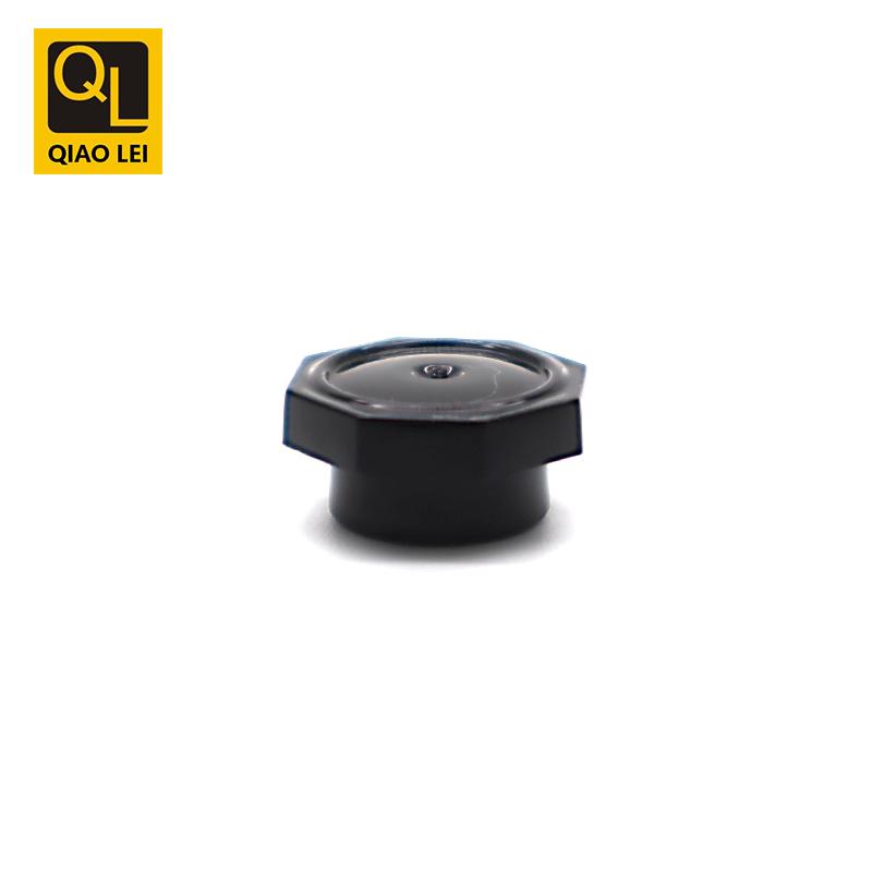 19 tube diameter, silver aluminum plastic tube, black octagonal cover