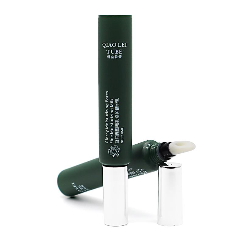 19 tube diameter, green hose lip gloss tube 10ml, brush cap