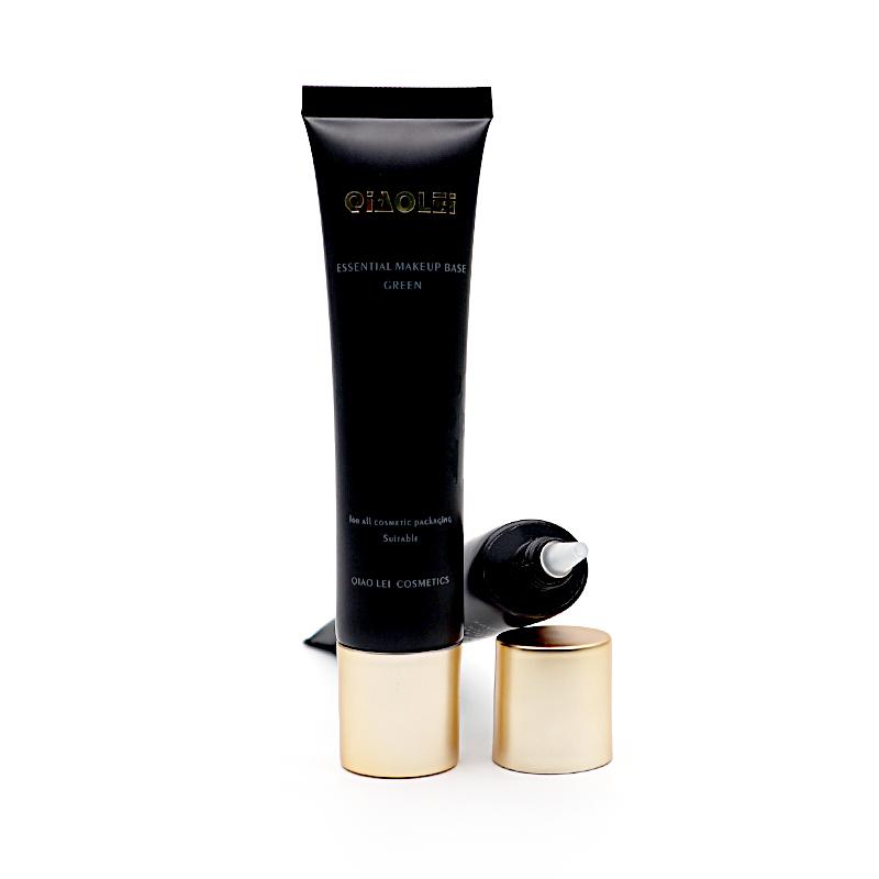 25 tube diameter, black hot stamping hose , gold oval tip cap with internal plug