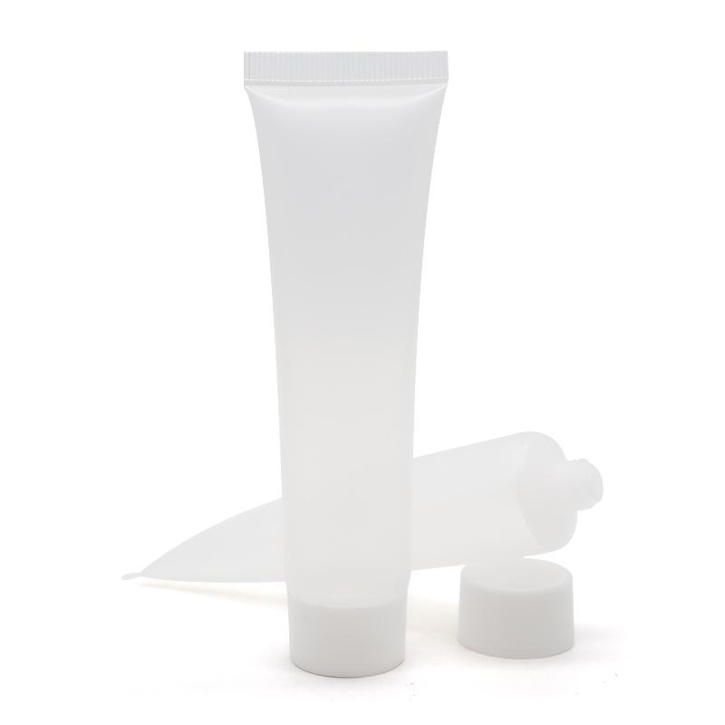 25 tube diameter, transparent hose 30ml, white concave top screw cap
