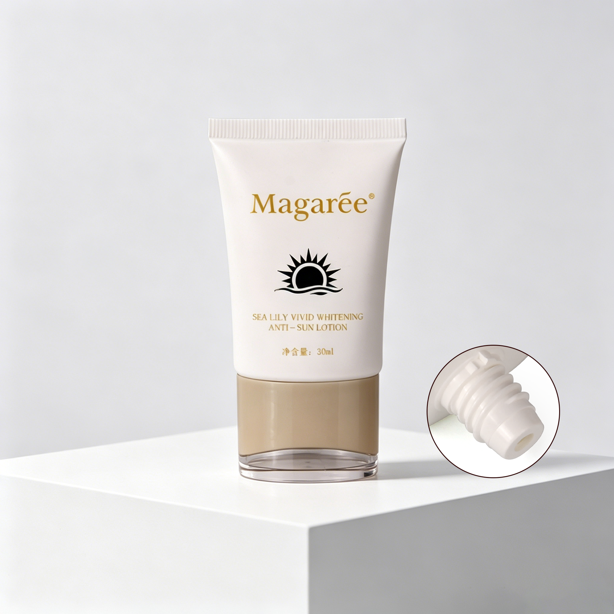 Sunscreen cosmetics tube packaging